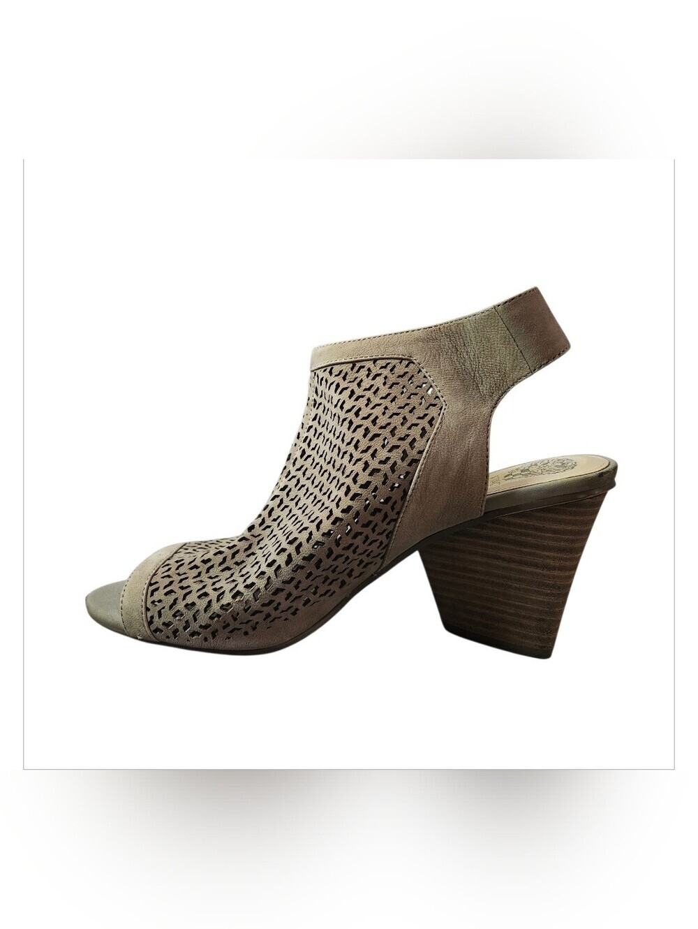 Vince Camuto Dastana perforated leather peep-toe block heel Booties women 10W